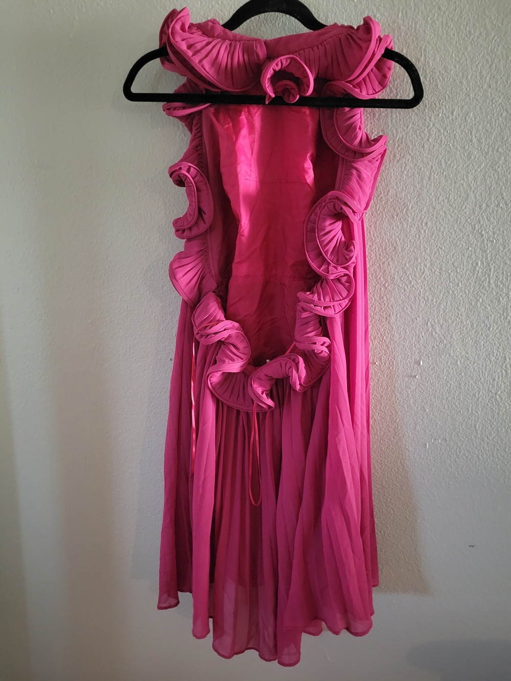 AMUR Pleated Backless Ruffle Dress - Picture 4 of 4